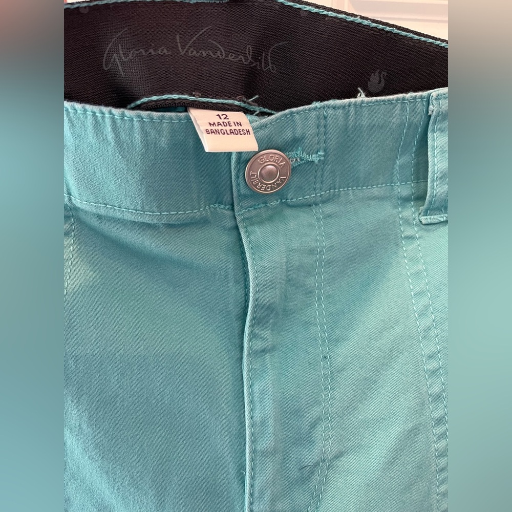 Gloria Vanderbilt Turquoise Capri Size 12 - Picture 4 of 5